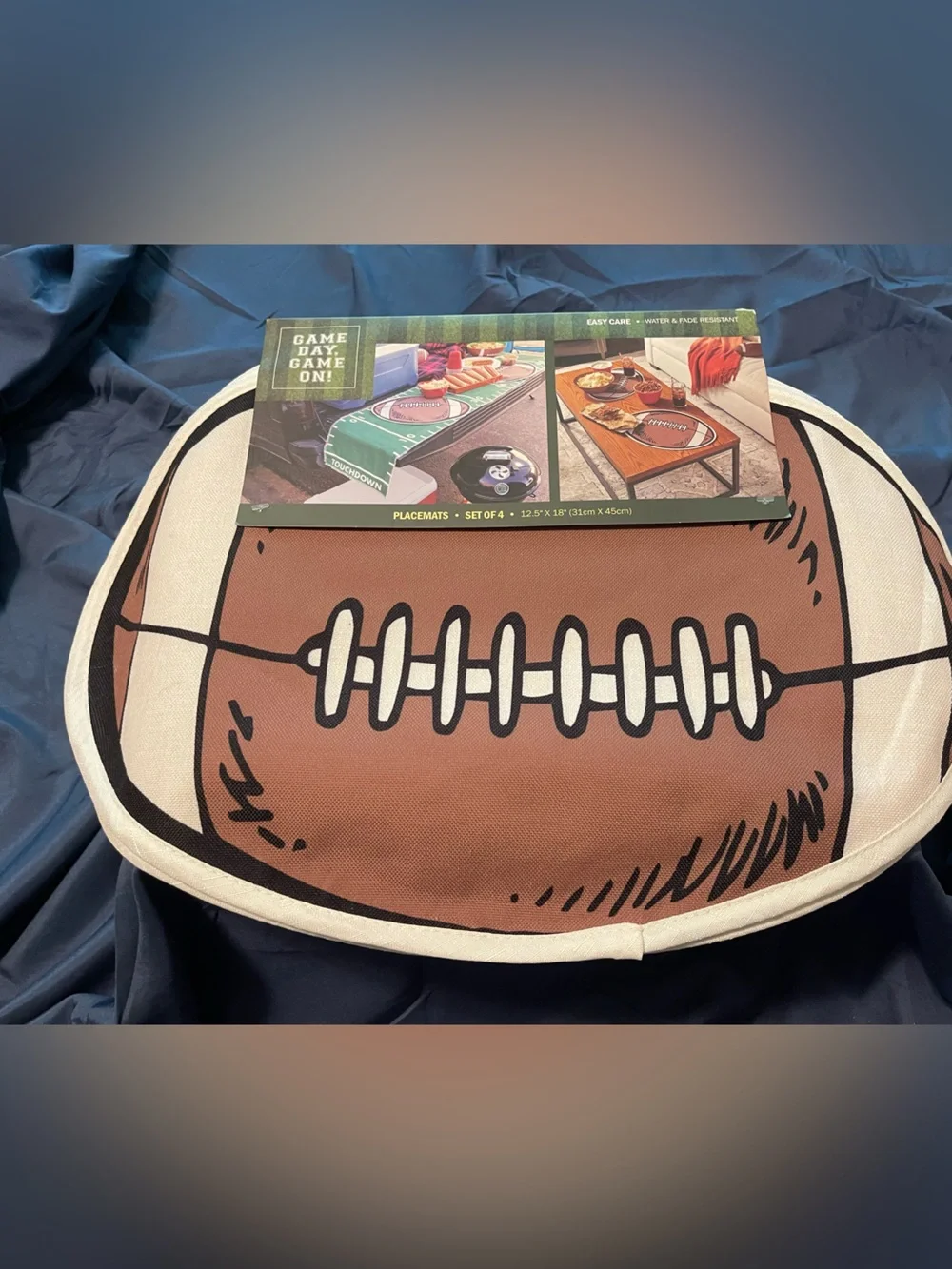 Game Day Football Placemat Set - Brown -